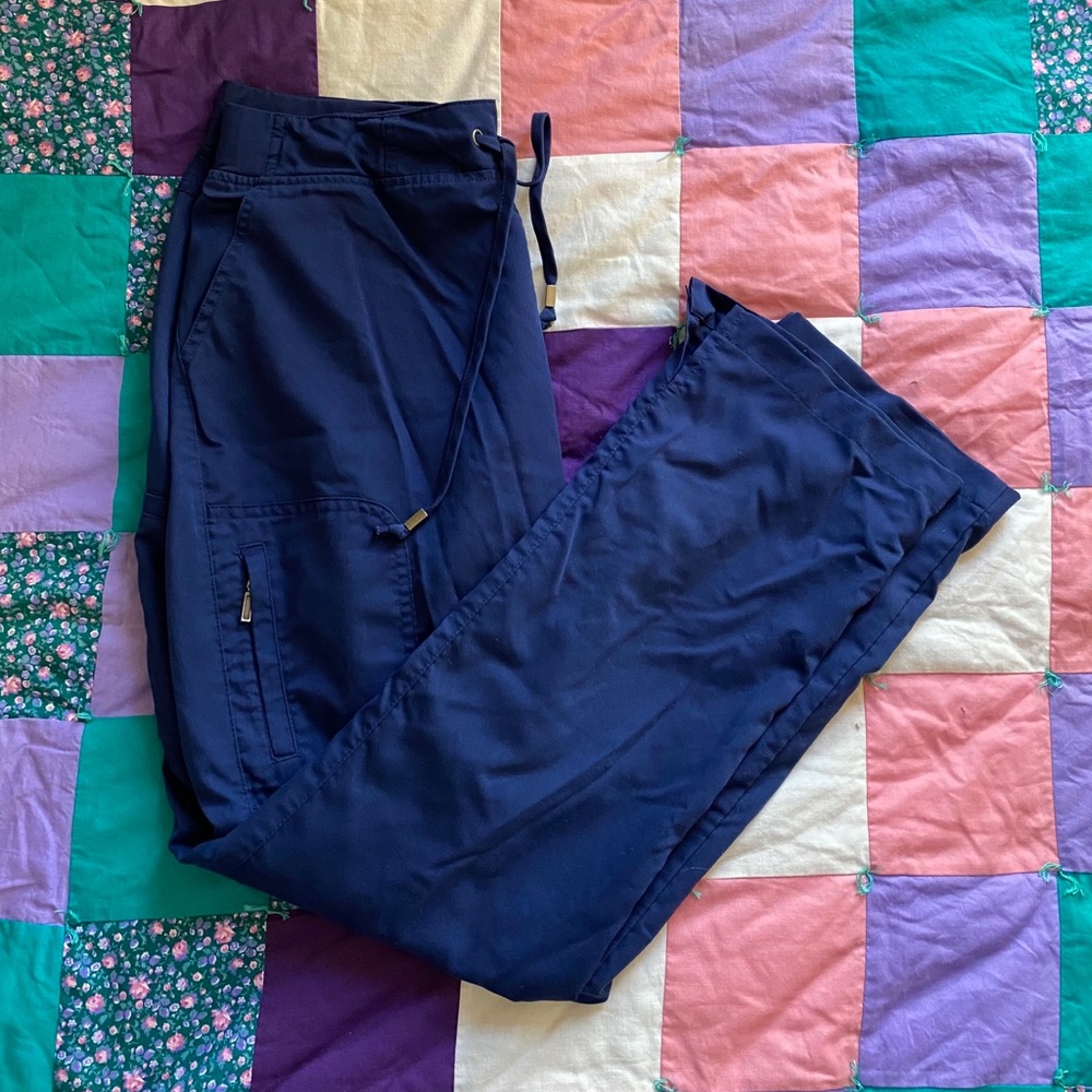 Greys anatomy navy blue cargo scrub pants